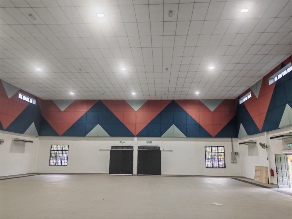 Megaboard wall panel installation for commercial space in Malaysia