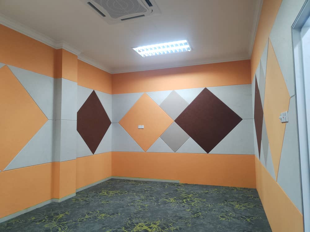 Polyester wall panel installation for commercial space in Malaysia