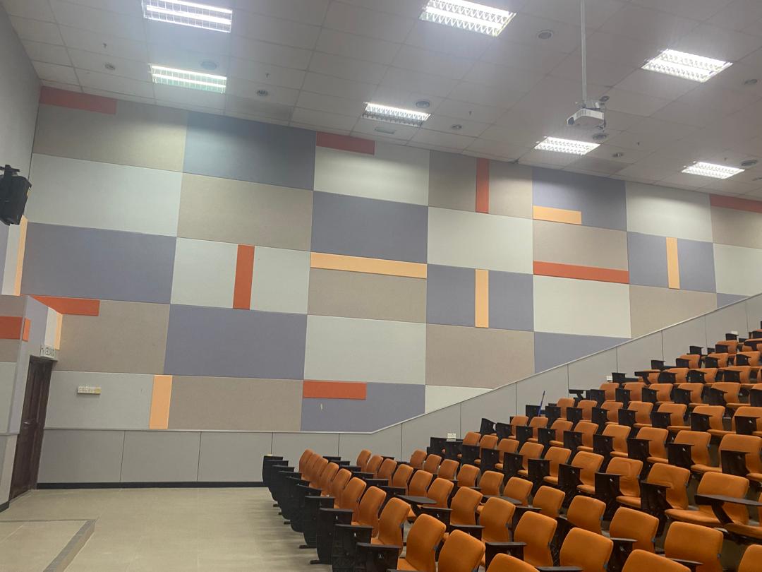 Polyester acoustic wall panel installation for commercial space in Malaysia